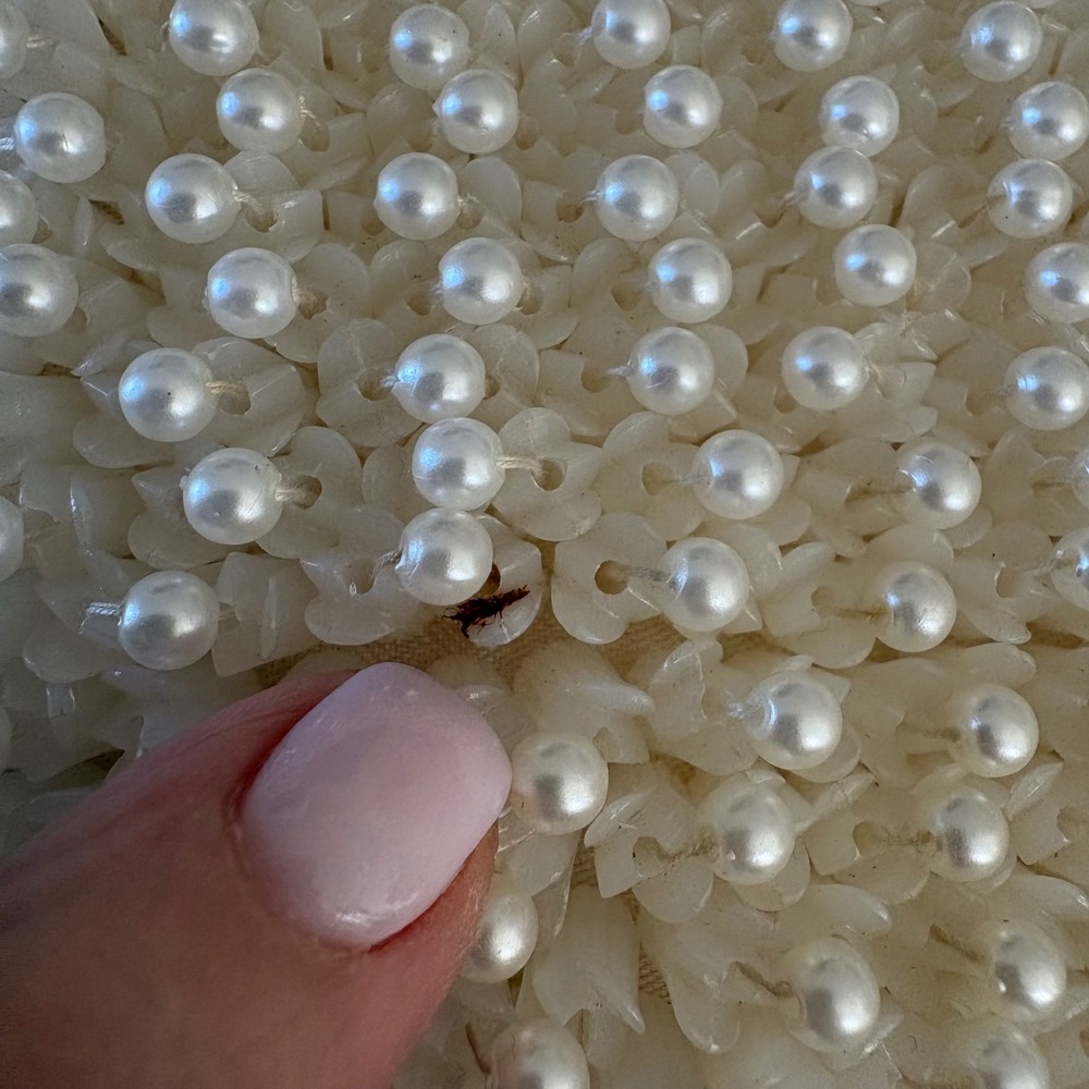 Vintage‎ Walborg Richere Beaded Pearl Clutch Wedding Purse Hand Made - Picture 6 of 7